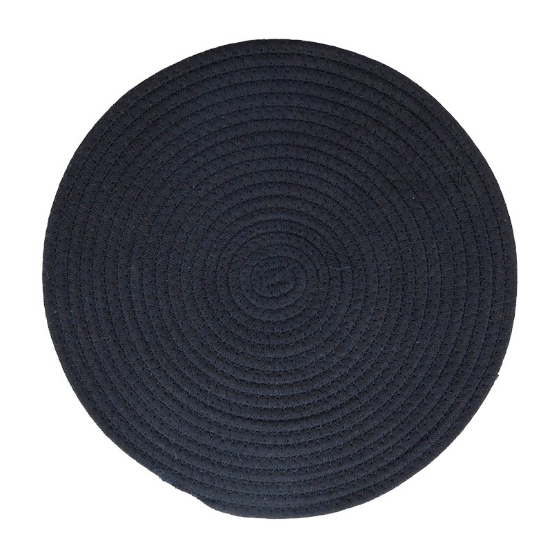 Demi Cotton Rnd Placemat Navy/Blk 38cm