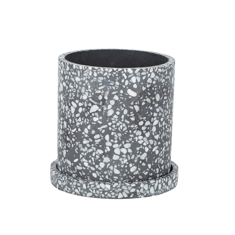 Sia Terrazzo Pot w/Saucer