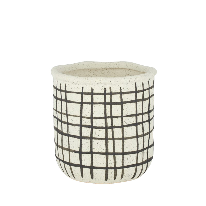Crosshatch Ceramic Pot