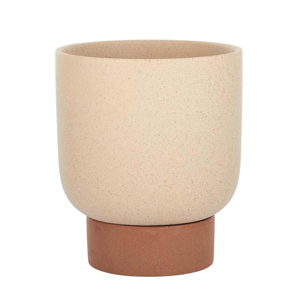 Tausha Cer Pot w Saucer Nat