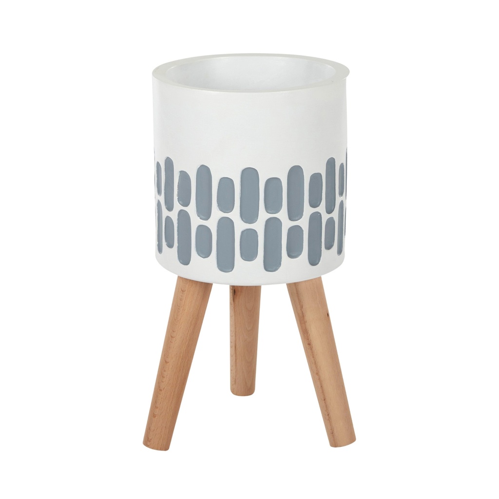 Furrow Composite Pot w Legs 22x42cm