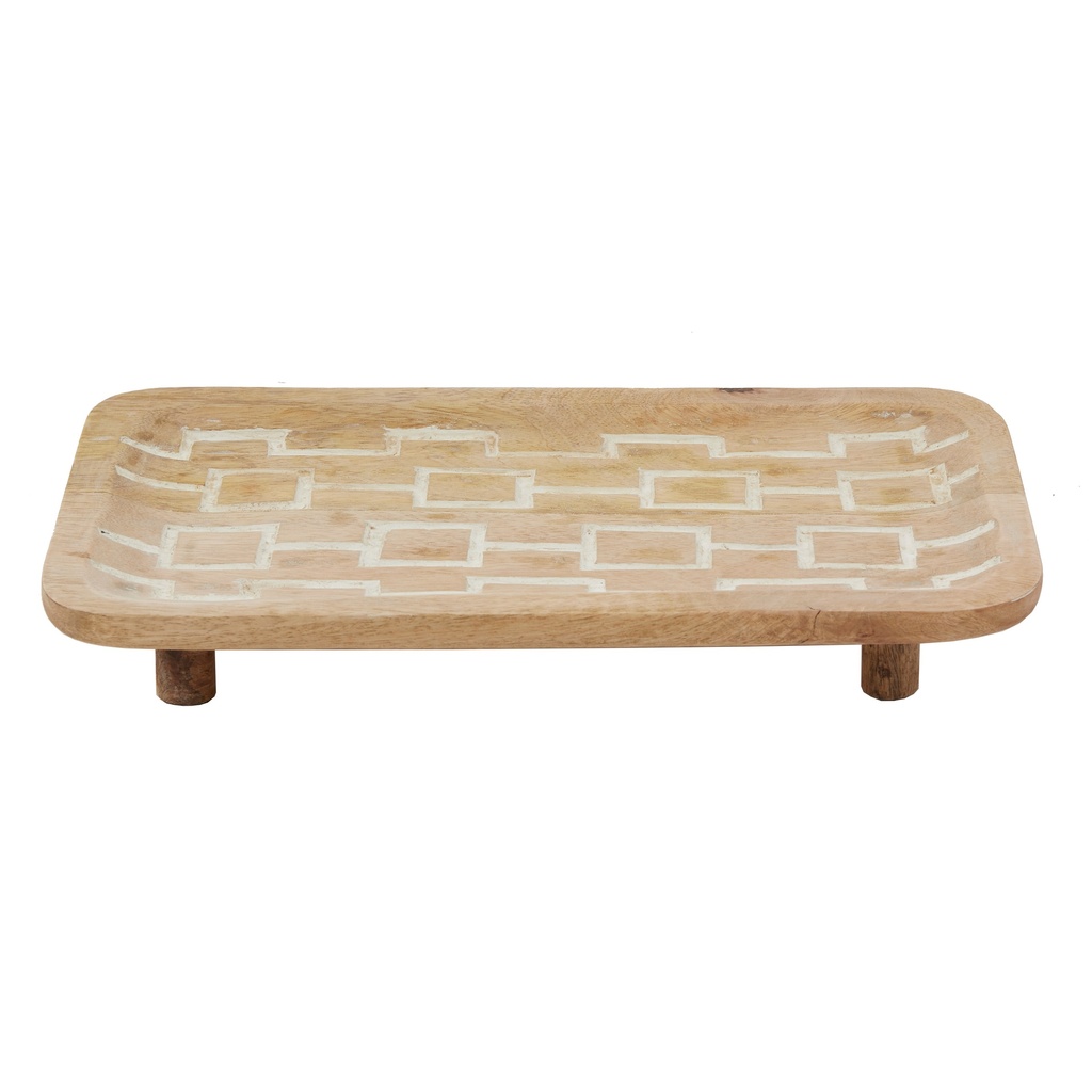 Ponti Wood Footed Tray Natural
