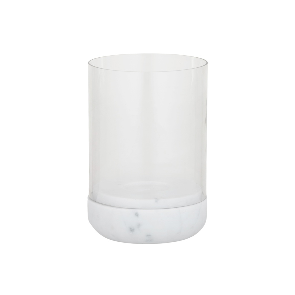 Nina Marble/Glass Hurricane Wht