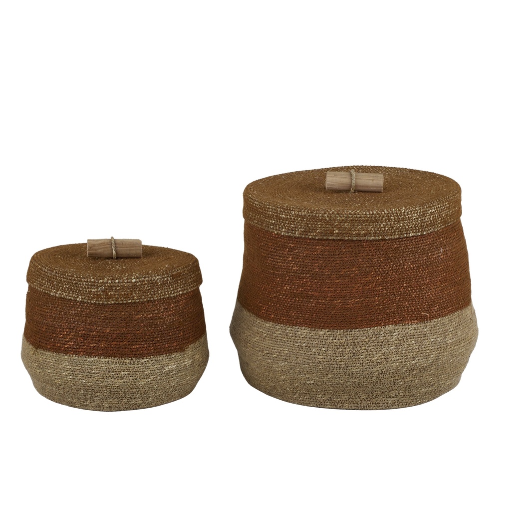 Druban Seagrass Basket w Lid SML