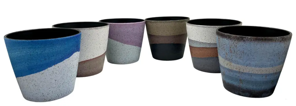 Two Toned Textured Pot Asst Colours