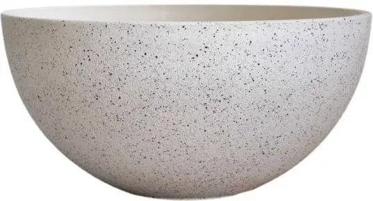 Medium White Terrazzo Look Planter Bowl Plastic