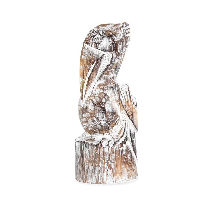 Pelican Sitting on Pier Piling 10x10x24cm