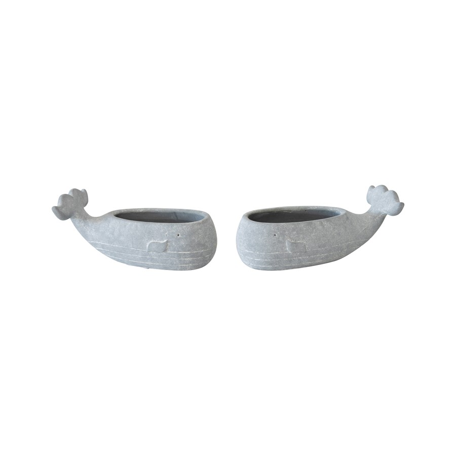 Whale Planters w Hole & Plug - Large