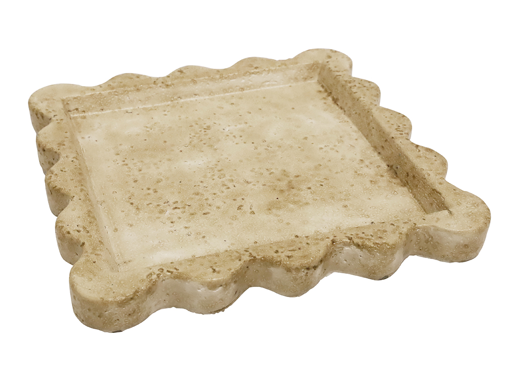 Travertine Look Scalloped Tray 20cm