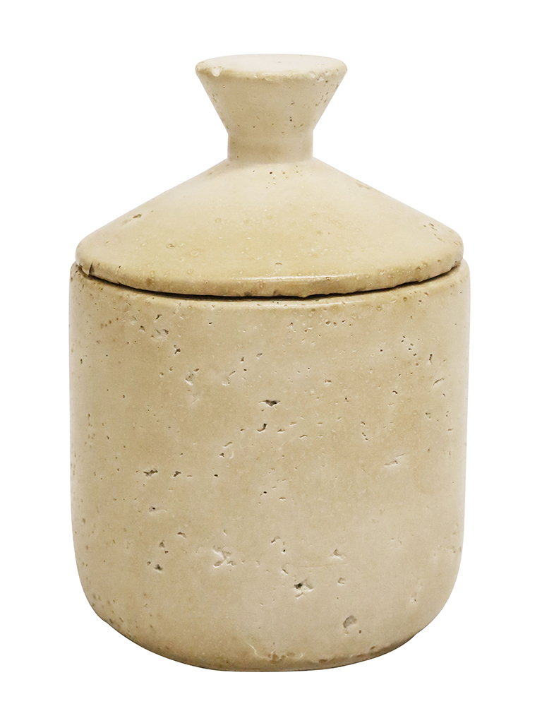 Travertine Look Jar 16cm