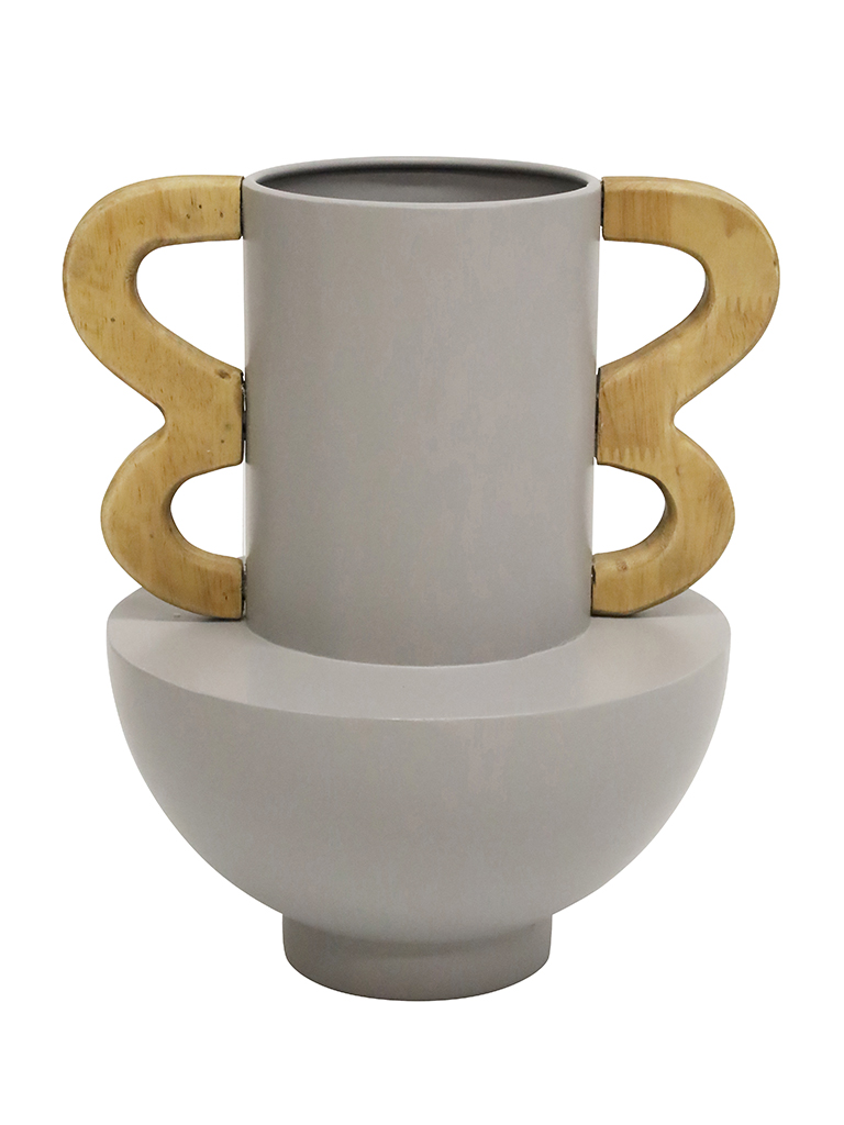 Hester Metal & Wood Vase 26cm