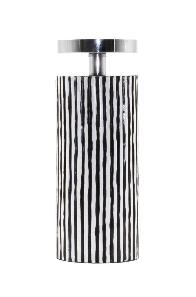 Candle Holder - Zebra Blk 32cm
