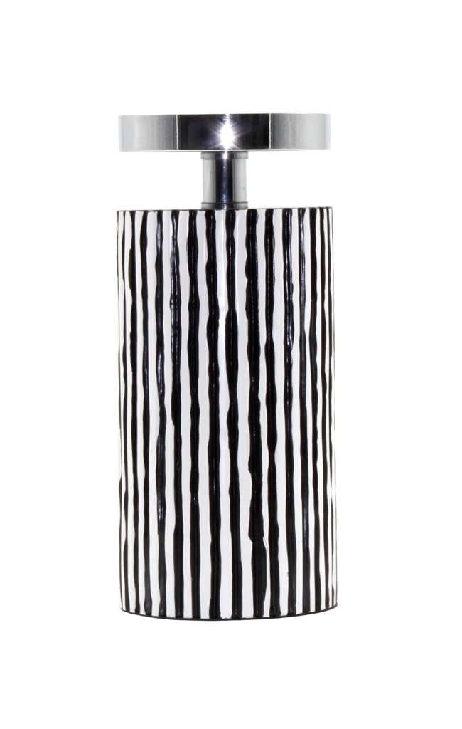 Candle Holder - Zebra Blk 27cm