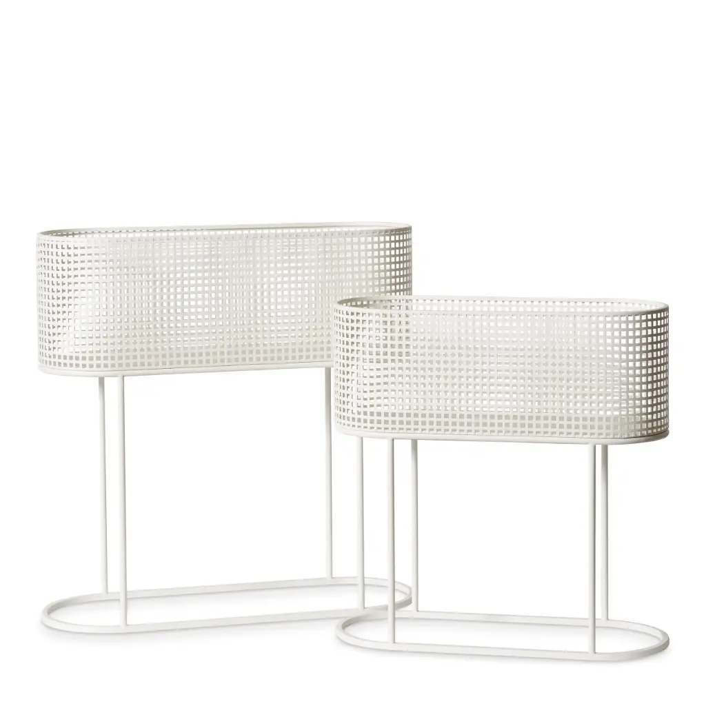Creed Long Planter w/Stand White - Small