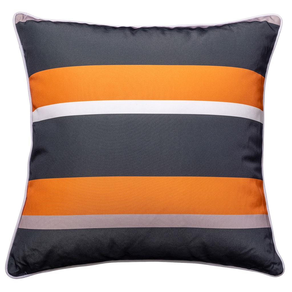 Stripe Orange/Black Outdoor Cushion