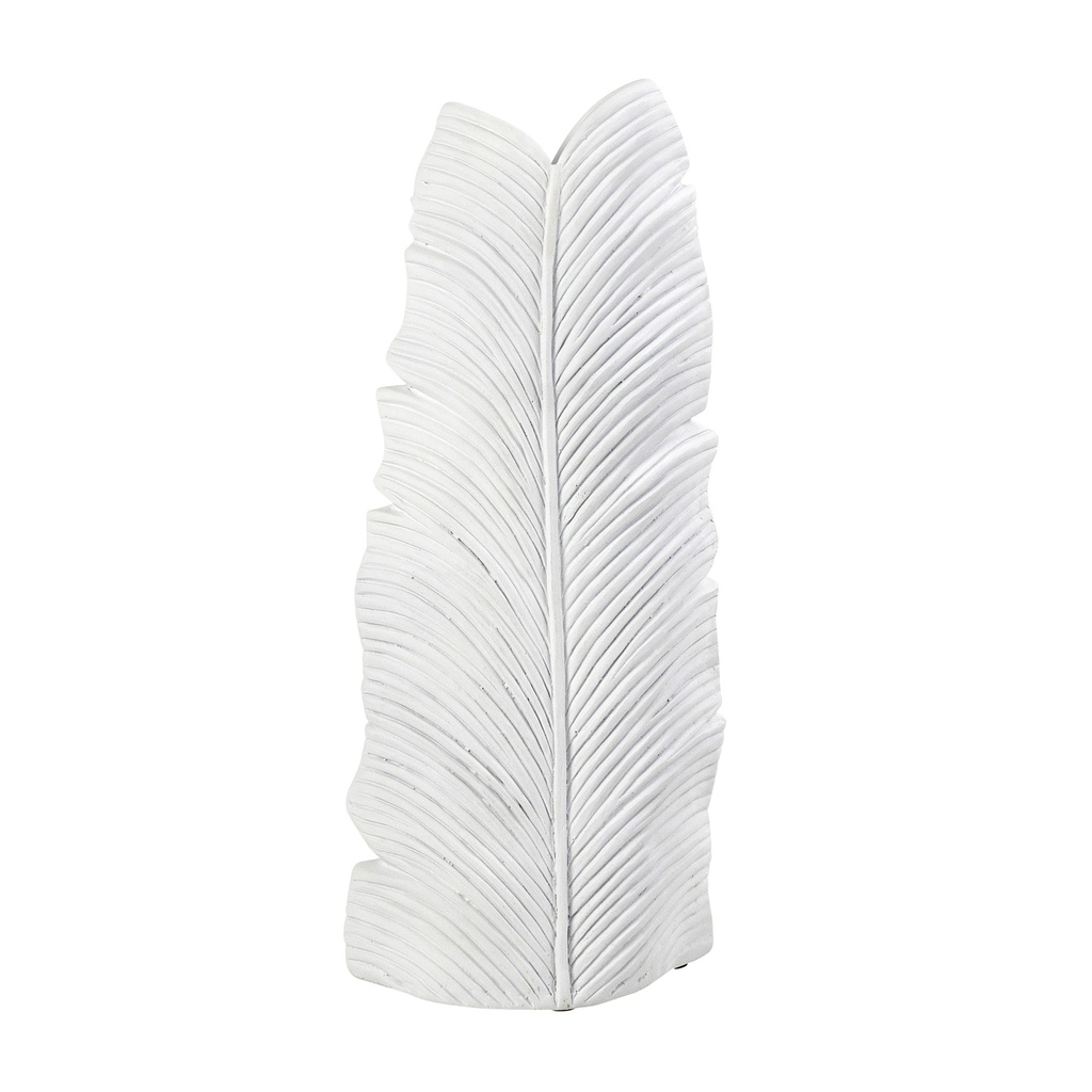Eden Resin White Leaf Vase Tall
