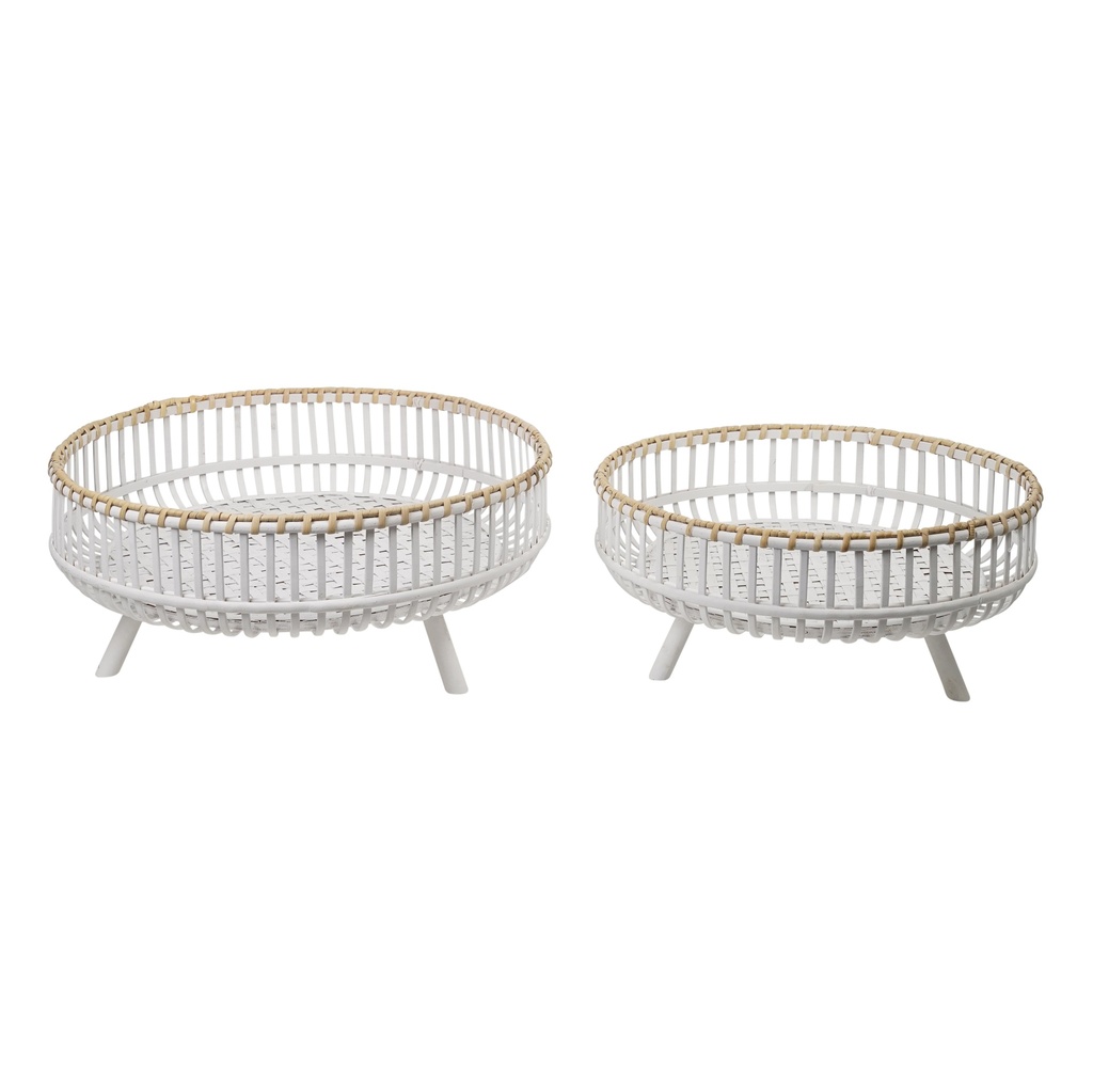 Glade Bamboo Wht/Nat Rnd Dish LGE