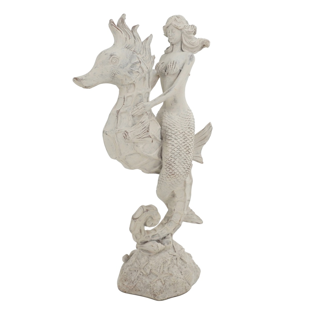 Trident Resin W/W Mermaid on Seahorse