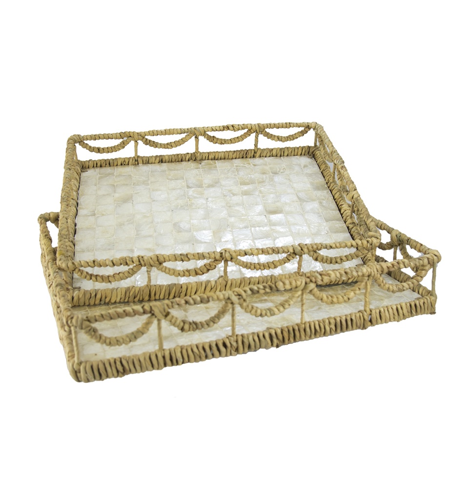 Hanoi Hyacynth Capiz Square Tray - Small