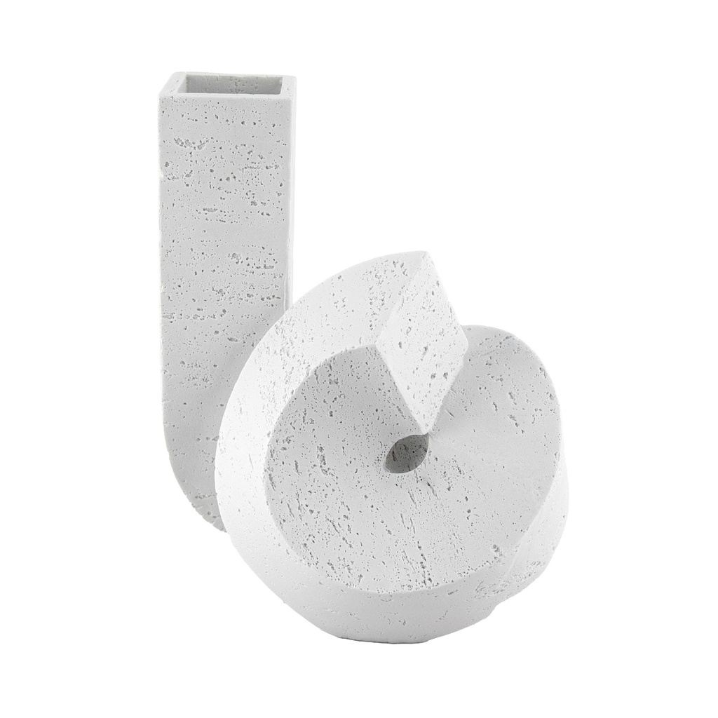Carlsen White Resin Twise Vase - Small
