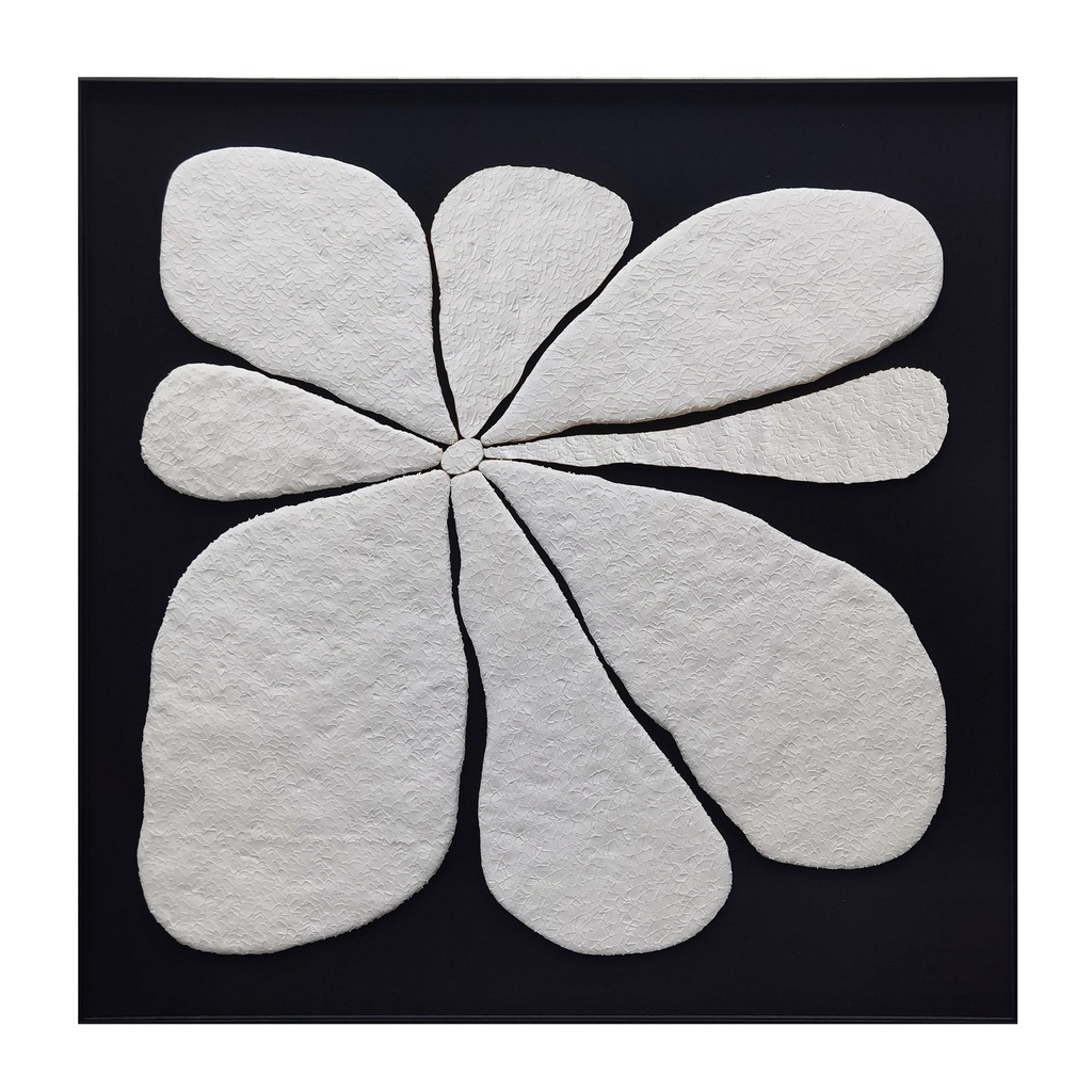 Amber Black White Abstract Flower Art