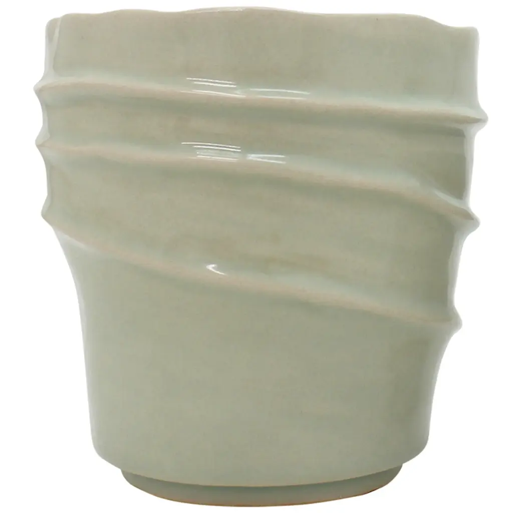 Ribbed Planter Green