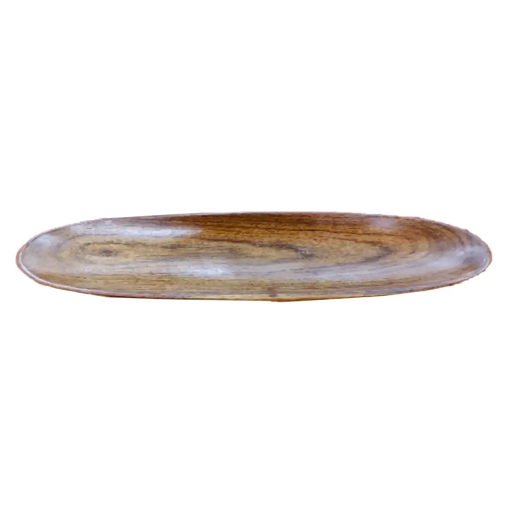 Wood Oval Tray White