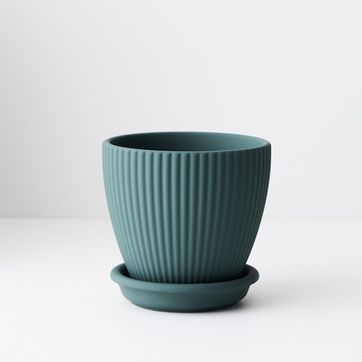 [FI9142TL] Pot Johanna w/saucer - Teal Green