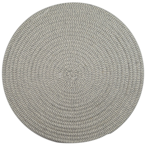 [HH1018] Demi Cotton Rnd Placemat Gry/Wht 38cm