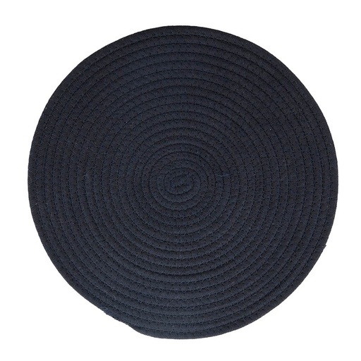 [HH1048] Demi Cotton Rnd Placemat Navy/Blk 38cm