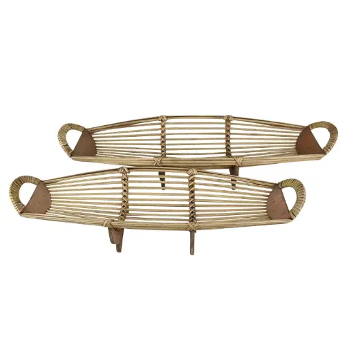 [HH4007-L] MDF Bamboo Boat Table Piece - LARGE
