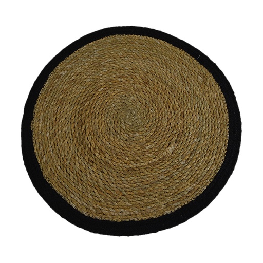 [ST2467] Akua Seagrass Placemat 35cm Nat/Blk