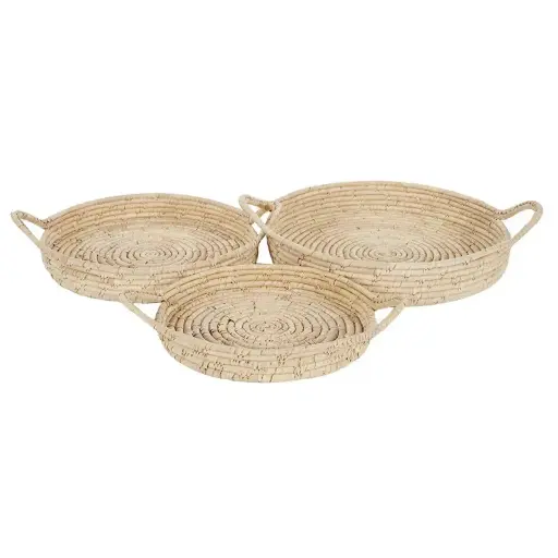 [ST2469L] Kojo Date Leaf Trays Natural - Large