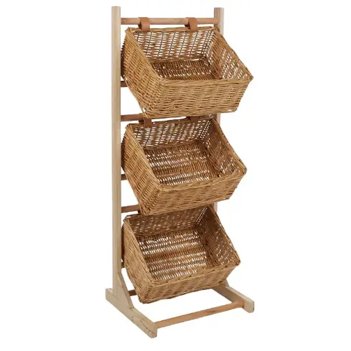 [ST2557] Lima Willow/Wood Display Stand
