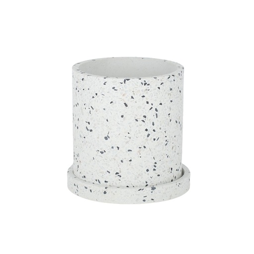 [GA2322] Sia Terrazzo Pot w/Saucer 15x15cm
