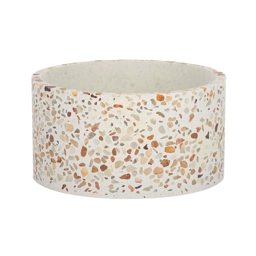 [GA2676] Malani Terrazzo Pot 16x8.5cm Nat