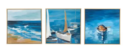[FP2613] Skipper Frame Oil Painting - 3 Assorted