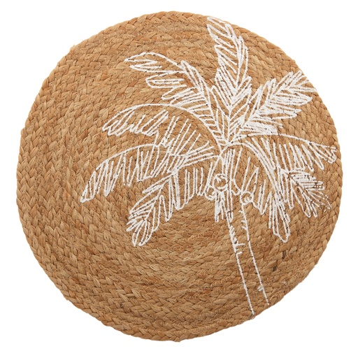 [HH1164] Pal Mute Rnd Placemat Nat/Wht