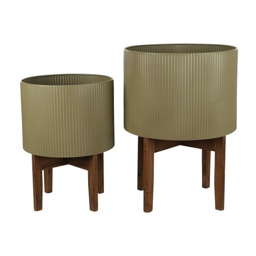 [GA3008-S] Brit Metal/Wood Planter - Small