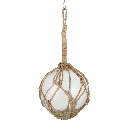 [OD1752] Buoy Glass Ball w Rope Clear
