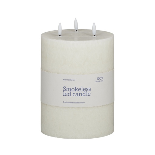 [CA1396] Illume Pllar LED Candle Wht 15cm