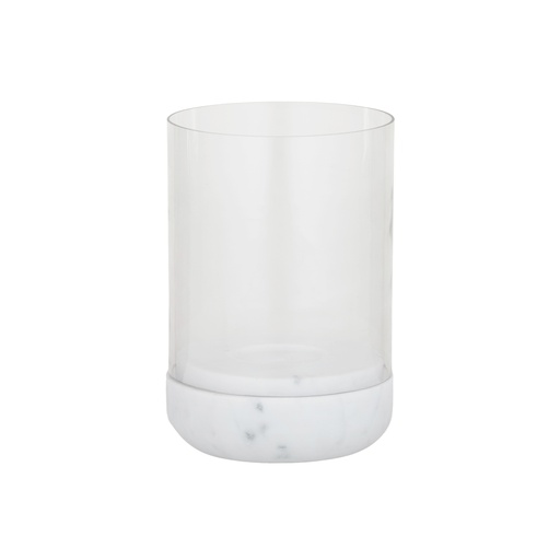 [CA2881] Nina Marble/Glass Hurricane Wht
