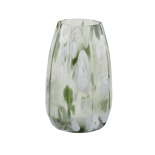 [OD4975] Moss Glass Vase 24cm Grn/Wht