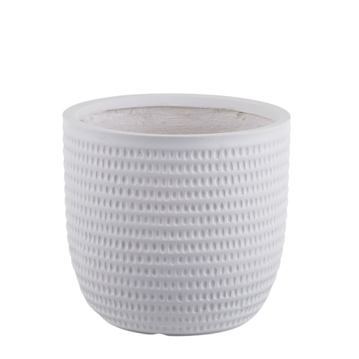[GA3095] Kenyah Composite Pot 38cm Wht