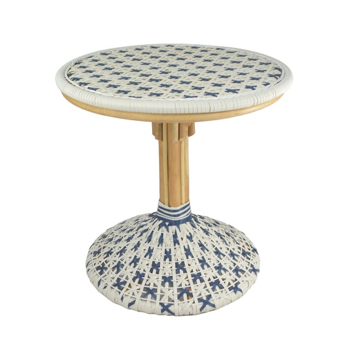 [FU4163] Noosa Poly/Rattan Table Navy/Wht
