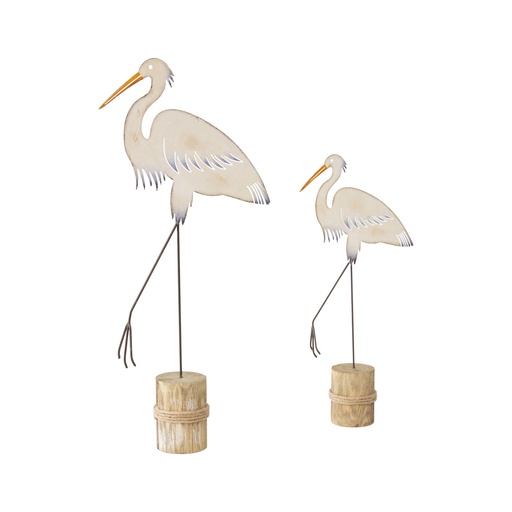 [52394HRN-L] Heron on Wooden Stump LGE