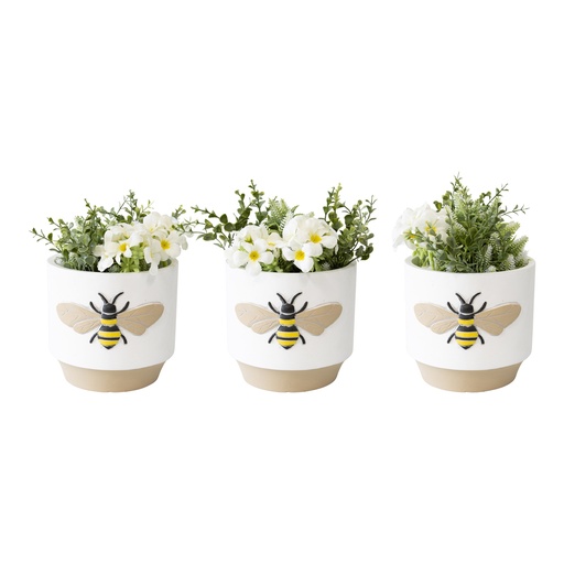 [88714PLN] Moulded Honeybee Planter w/Hole