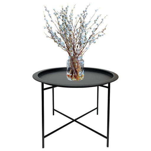 [68107TBL] Round Lipped Cross-Frame Side Table