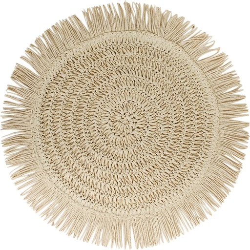 [BB460-6] Placemat Fringe Bleach