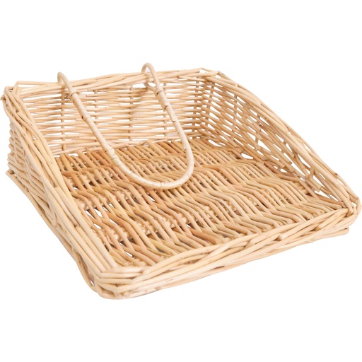 [V9319-4] Napkin Holder White Natural Wicker